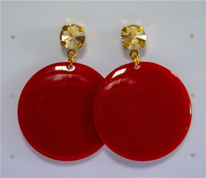 Dischi Grandi Resina Rossa con Swarovski