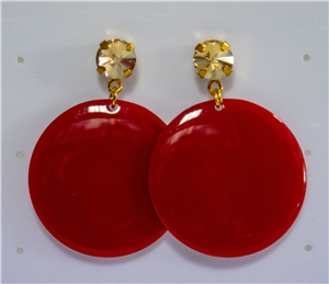 Dischi Grandi Resina Rossa con Swarovski