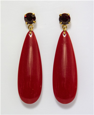 Orecchini Gocce piatte - rosso