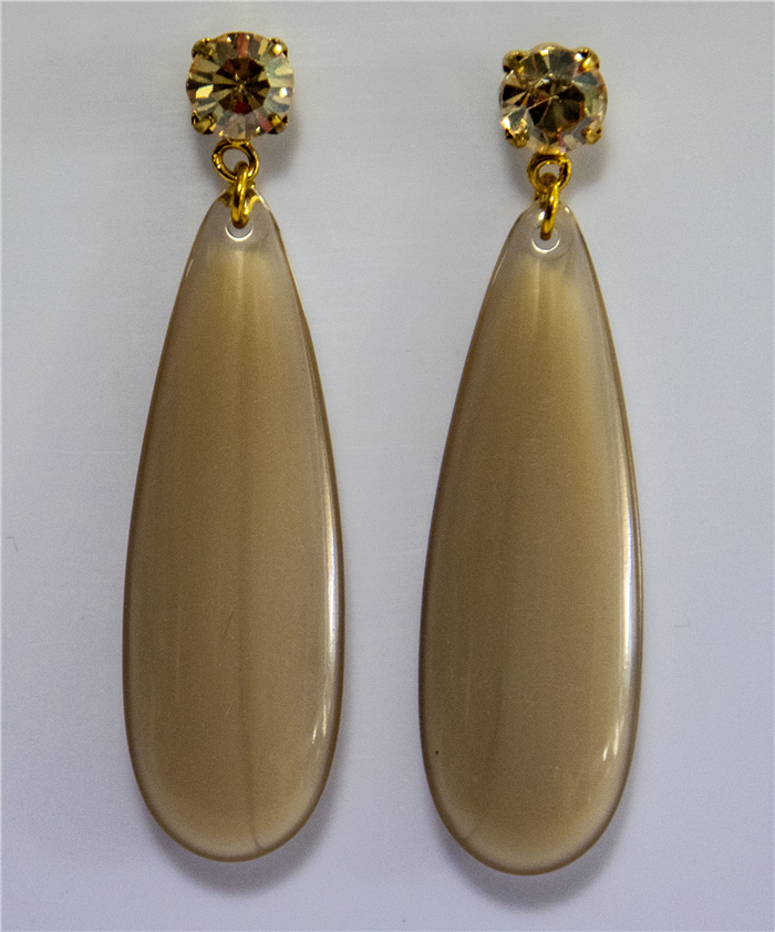 Orecchini Gocce piatte - beige