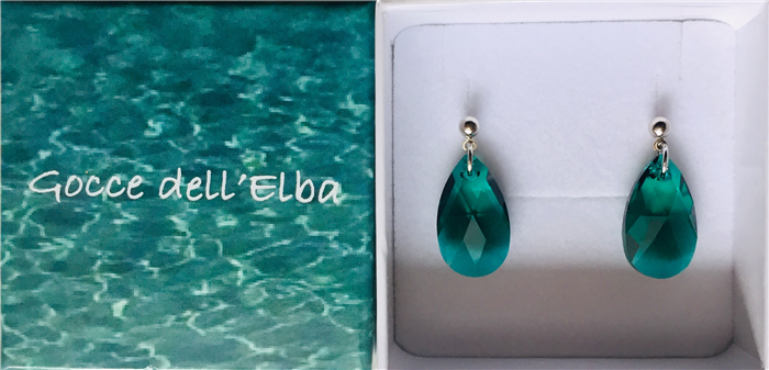 Gocce in cristallo swarovski verde mare