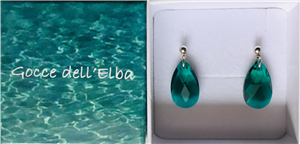 Gocce in cristallo swarovski verde mare