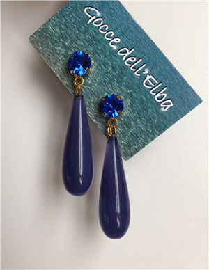 Orecchini gocce tonde blu 