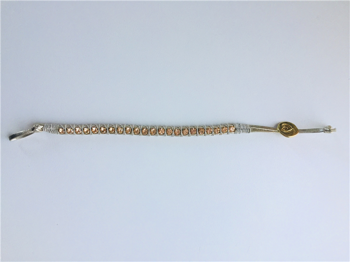 Bracciale in vera pelle con cristalli swarovski