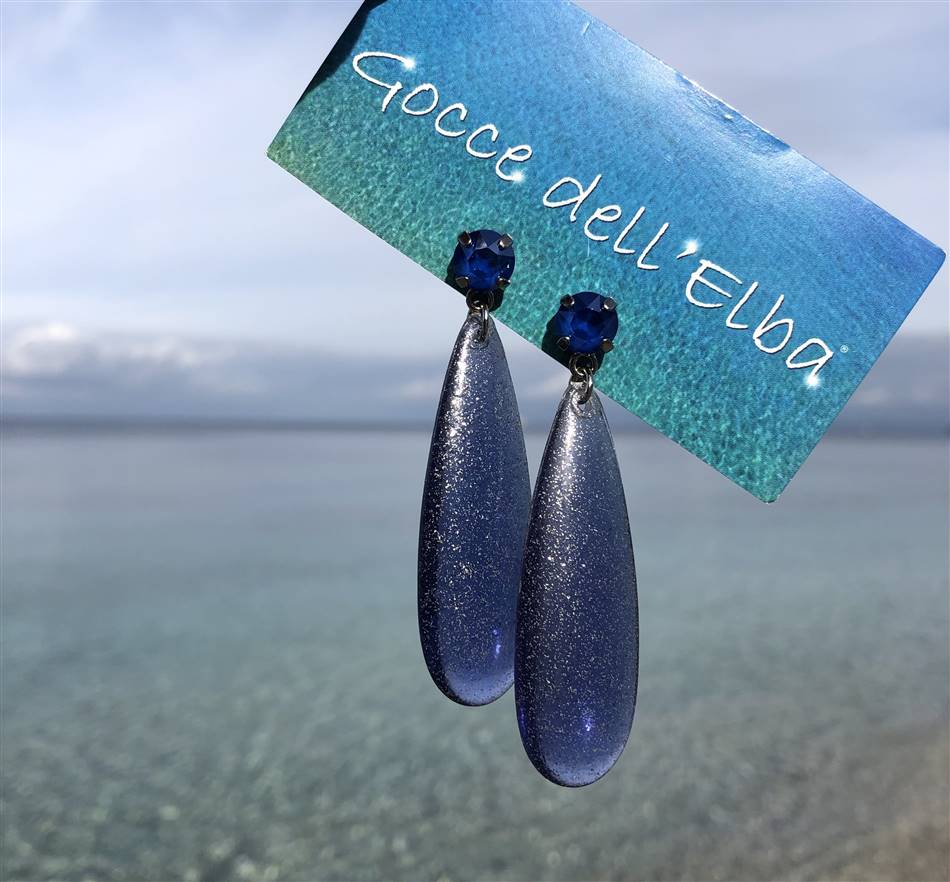 GOCCE PIATTE BLU GLITTER - Gocce dell'Elba - Borse, Accessori e Bijoux